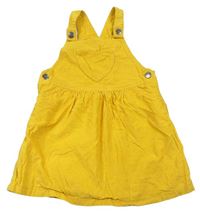 Žluté manšestrové laclové šaty 