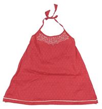 Růžový halenkový top s výšivkou Pink&Blue