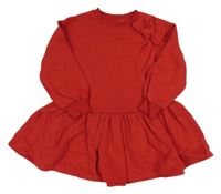 Červené teplákové šaty s mašlí H&M