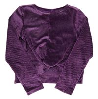 Fialová sametová třpytivá crop mikina Kids