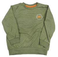 Khaki mikina s nápisem F&F