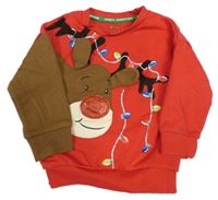 Červená mikina s vánočním motivem zn. F&F