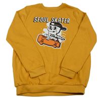 Okrová mikina s lebkou Primark