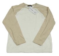 Nové - Bílo-béžové triko George 