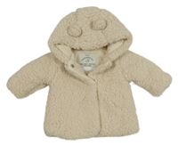 Béžová huňatá zateplená bunda s kapucí George 