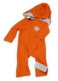 Nové - Oranžový UV overal se sluníčkem + kšiltovka George 