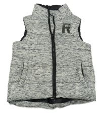 Tmavomodro-bílá melírovaná šusťáková zateplená vesta Dopodopo