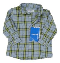 Nové - Světlemodro-zelená kostkovaná košile Mayoral 