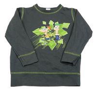 Šedá mikina Phineas and Ferb