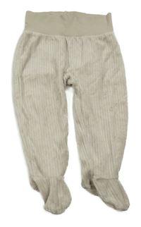 Béžové sametové žebrované polodupky C&A