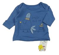 Nové - Tmavomodré triko s ptáčky M&S