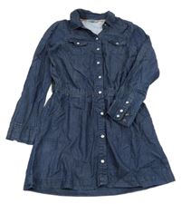 Tmavomodré riflové košilové šaty JBC 