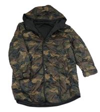 Khaki-béžovo-hnědá army šusťáková prošívaná jarní zateplená bunda s kapucí Zara