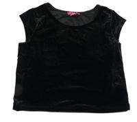 Černé sametové crop tričko Yd.