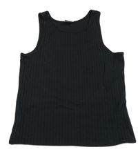 Černý žebrovaný crop top Y.F.K.
