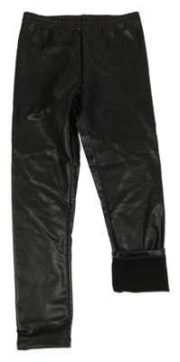 Černé koženkové legíny F&F