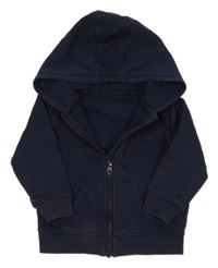 Tmavomodrá propínací mikina s kapucí George 