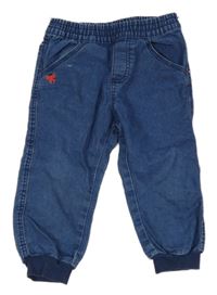 Tmavomodré cuff lehké rifle s mašličkou Lupilu