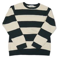 Smetanovo-tmavozelený pruhovaný svetr H&M