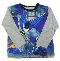 Modro-šedo-černé melírované triko s Batmanem 