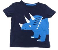 Tmavomodré tričko s dinosauremBluezoo