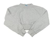 Světlešedá melírovaná crop mikina zn. PRIMARK