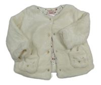 Smetanový plyšový podšitý kabátek s čumáčky DU PareiL