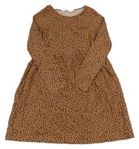 Hnědo-černé vzorované šaty H&M