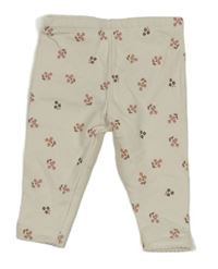 Smetanové teplákové legíny s kytičkami C&A