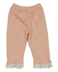 Světlebroskvové tepláky s krajkou 