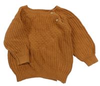 Medový žebrovaný svetr se vzorem PRIMARK