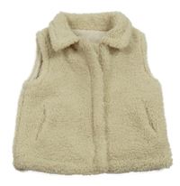 Smetanová huňatá zateplená vesta St. Bernard