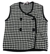 Černo-bílá károvaná pletená propínací vesta Popsy Kids
