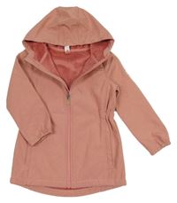 Pudrová melírovaná softshellová zateplená parka s kapucí Topolino