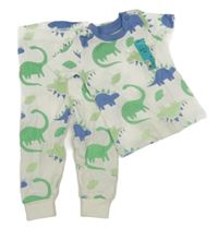 Nové - bílo-modré pyžamo s dinosaury PRIMARK