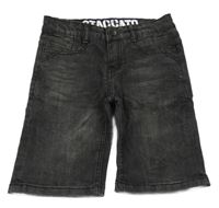 Černé teplákové riflové kraťasy STACCATO