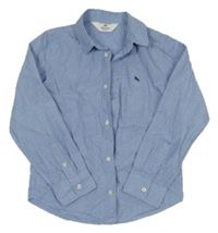 Modrá melírovaná košile s výšivkou H&M