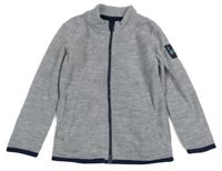 Šedá melírovaná fleecová propínací mikina s nášivkou impidimpi