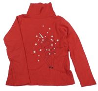 Červený rolák s jednorožcem a hvězdičkami OVS