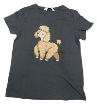Tmavošedé tričko s pudlem H&M