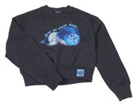 Černošedá crop mikina s potiskem - Smutek - V hlavě PRIMARK