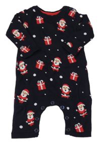 Nové - černý pletený vánoční overal se Santy a dárečky George