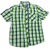 Zeleno-tmavomodro-bílá kostkovaná košile C&A