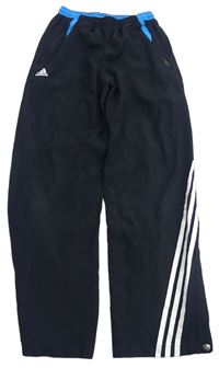 Černé sportovní kalhoty s pruhy a logem Adidas