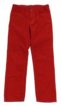 Červené manšestrové slim fit kalhoty H&M