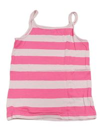Růžovo-neonově růžový pruhovaný top H&M
