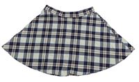 Bílo-tmavomodro-červená kostkovaná sukně H&M