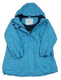 Modrá nepromokavá lehce zateplená parka s hvězdami a kapucí X-Mail