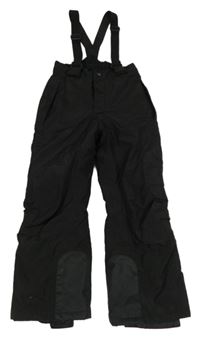 Černé šusťákové funkční oteplovačky s odepínacími kšandami Crane