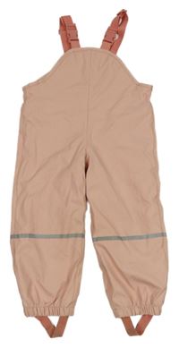 Růžové nepromokavé zateplené laclové kalhoty Lupilu